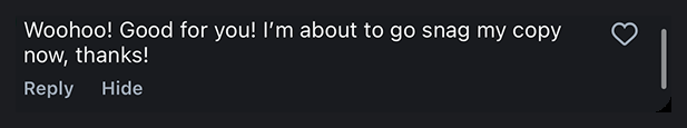 A comment from a follower praising Mahya's editing guide